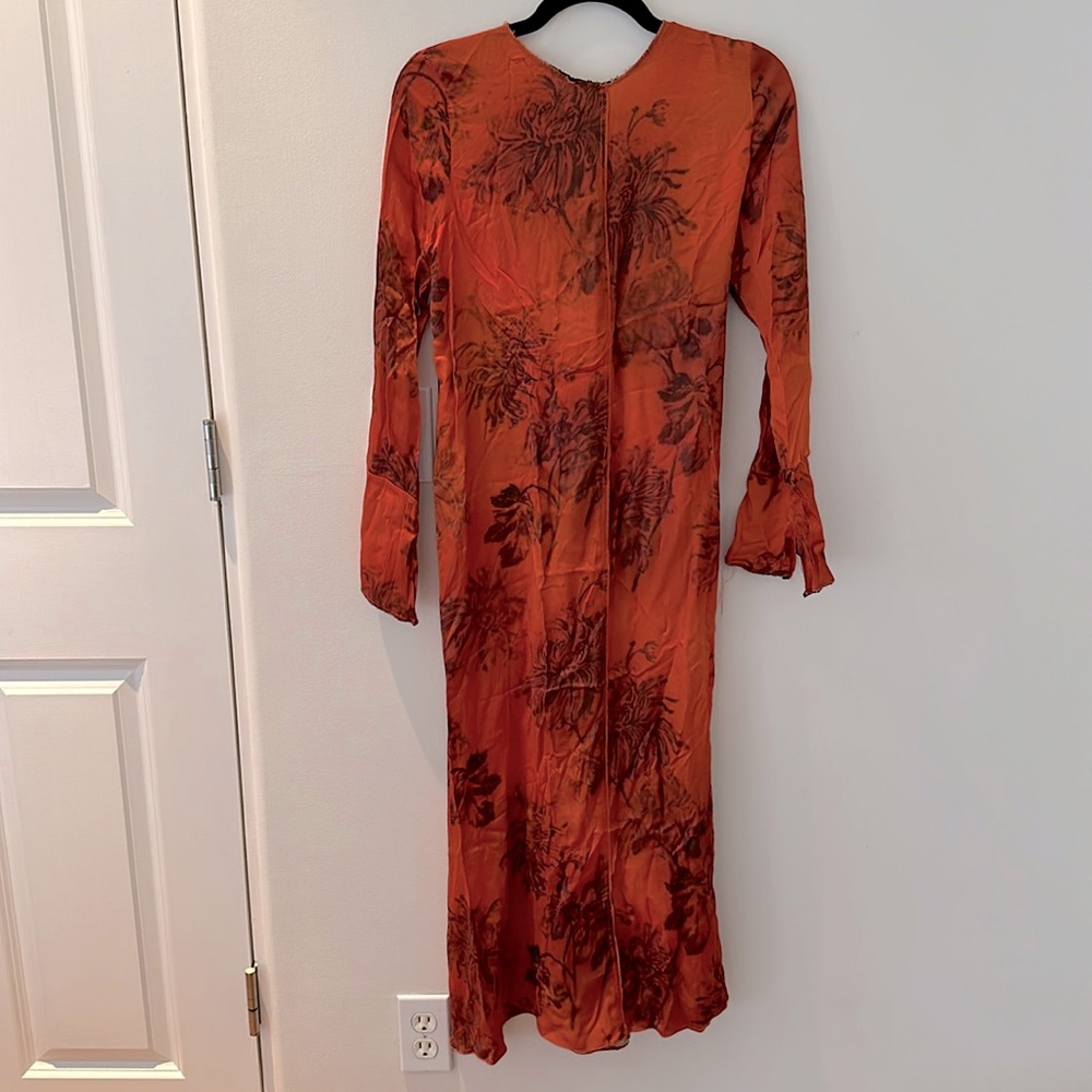 Long red Zara maxi dress.